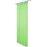 Beautissu® Transparenter Schlaufen-Vorhang Amelie – 140×245 cm Grün Uni – Voile Dekoschal Gardine Schlaufenschal - 5