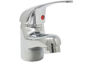 SQUADO Miscelatore Monocomando per Lavabo, Rubinetto Cromato, Design Basic