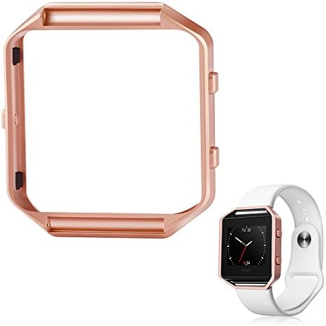 greatgo Frame for Fitbit Blaze, CAM-ULATA Replacement Accessory Stainless Steel Protective Metal Frame Housing for Fitbit Blaze Smart Watch, Rose Gold