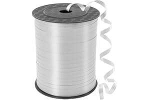 CHJENYI Nastro Pacchi Regalo, 450m/500 yards Nastri per Artigianato Natale Decorazioni,per decorare, abbellire pacchetti di Natale e pacchi regalo in ogni occasione (argentato)