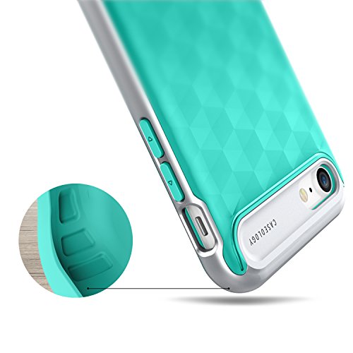 Caseology Funda iPhone 7  Funda iPhone 8   Serie Parallax  Proteccion Delgada Agarre Texturizado y Diseno geometrico  hombreta Verde - Mint Green  para Apple iPhone 7  2016    iPhone 8  2017 