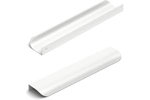 SYZOW Lot de 6 Poignée Invisible Blanc Poignee de Meuble Cuisine Blanc- poignee de cuisine Poignée de Porte Poignée Meuble Entraxe 128mm