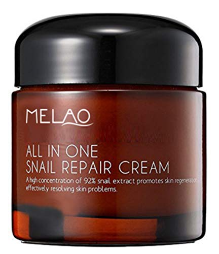 Crème Bave Escargot Visage Melao - Concentré Pur à 92% de Mucus d'Escargot - Pot Grande Contenance 75 ML Crème Régénératrice Intense - Idéal Anti-Rides, Cicatrices d'acné, taches brunes