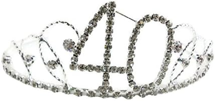 Signature Tiara 40th Birthday Silver with Clear Crystal Tiara