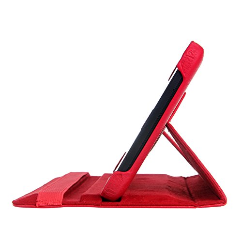 EnGive 360° Drehbares Ledertasche Schutzhülle Leder Tasche Samsung Galaxy Tab 3 7.0 Lite T110 T111 (7 Zoll) Hülle (Samsung Galaxy Tab 3 7.0 Lite, Rot) - 4