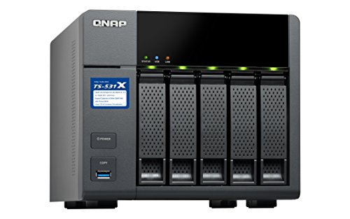 QNAP TS-531X-2G 5 Bay Desktop Network Attached Storage Enclosure with 2 GB RAM