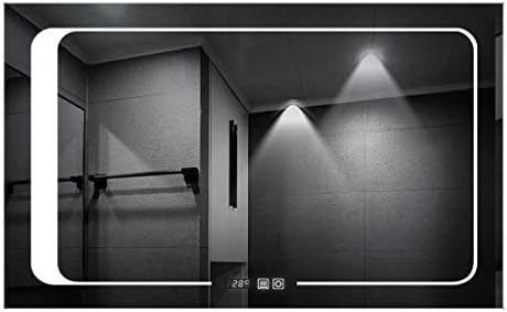 Illuminated Bathroom Mirror with LED light,Touch Sensor Switch, Bluetooth Speaker, LED Clock | Heated Pad- Lighting Mirrors Warm