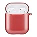 Produktbild Airpods Case Metall + PV AirPods Hülle, AirPods Tasche Ultraleicht Staubdicht Kratzfestes Gehäuse für AirPods 1&2 Aufladen Case 2 Pcs (Rot)