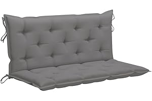 FIRBNUS 120x50x7 cm Cojín para Columpio balancín de Tela Gris Cojines Exterior Jardin Cojin Banco Exterior Cojines Sofa Exterior Cojin Hamaca Recambio Balancin Jardin Cómodo Y Duradero