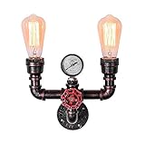 INDUSTRIELLE WANDLEUCHTE - Warmes Willkommen zu Ihren Gästen und fügen eine Beleuchtung dekoration hinzu, die Wandbeleuchtungsbefestigung kennzeichnet eine Art industrielle Wandleuchte mit dekorativem Manometer, fügt schön in verschiedene Arten, einschließlich Weinlese, Retro-, Dachboden, industriell ein