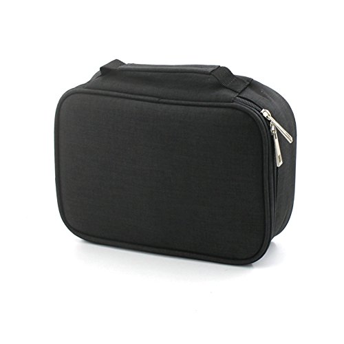 Grande trousse Laconile à fermeture pour crayons et autres accessoires - Capacité : 72 crayons de couleur Noir 