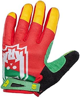 KRKpro*tection | PAMPER CYCLING GLOVES | Full Finger | Mountain Biking, Racing, Road Bike | MTB, Dirt, BMX | Unisex | Green, Red, Yellow | Small
