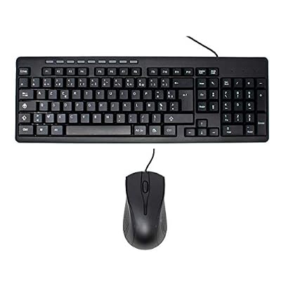 I-CHOOSE LIMITED Ensemble Clavier et Souris USB - Compatible avec Windows 10, 8, 7, XP et Linux - pour la Maison ou Le Bureau