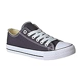 all star schuhe kinder  Elara Unisex Sneaker  Bequeme Sportschuhe für Damen und Herren  Low top Turnschuh Textil Schuhe CHF Dk.Grey-38