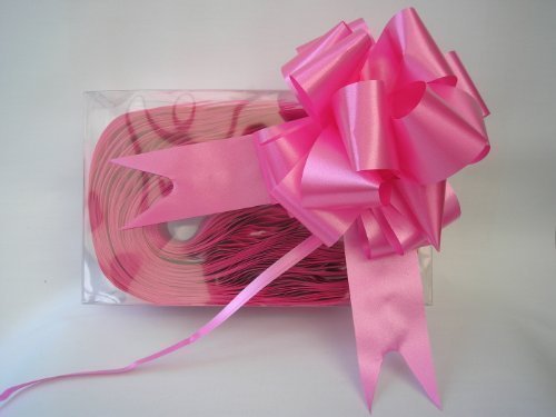 10 x 50mm (2") Rapid Satin Pull Bows - CERISE HOT PINK for Gift Decorations, Flower Bouquets & Arrangements, Baskets, Wedding Cars, Floral Tributes, Arts & Crafts, Christmas Hampers