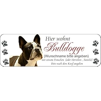 Amazonde Hier Wohnt Bulldogge Wunschname Mit Seinem