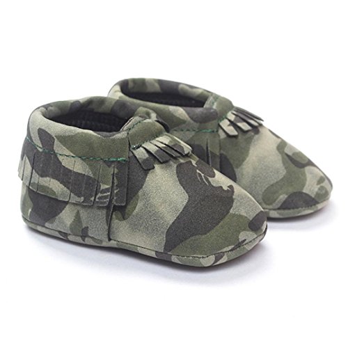Hunpta Baby Kinderbett Fransen Pailletten Schuhe Kleinkind weiche Sohle Turnschuhe Freizeitschuhe (Alter: 12~18M, Army Green) Army Green