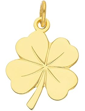 Gold 14 k ( 585 ) Motiv - Anhänger - Kleeblatt - B. 14,5 mm - H. 16,2 mm