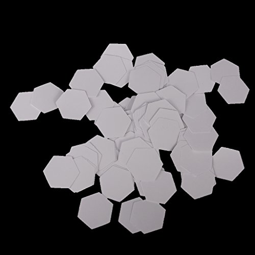 MagiDeal 100 Stück Hexagon Englisch Papier Stückung Steppvorlagen Schablonen – Weiß, 26mm - 6