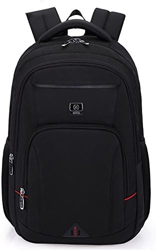 HerHe Laptop Rucksack Waterproof Resistant Anti-Theft Zip School Business Trave Backpack Shoulder Bags,Black