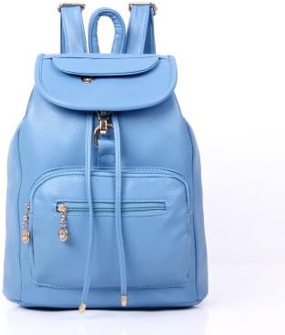 High Quality Waterproof Abrasion Korean version new Tourism Boom New PU Backpack Girl's Rucksack blue Size:28*13*30cm