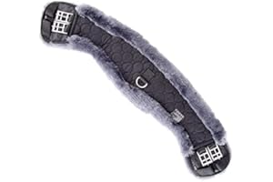 Merauno® Lambswool Moon Girth, Short Dressage Girth, Made of Quality Merino Lambswool, Special Anatomically Concave Shape, for Better Slip Resistance. Colour: Natural, Black, Brown, Anthracite
