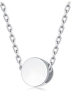 EVERU Damen Kette mit Sehr Kleine Runder Kugel Anhänger, Zarte Halskette 925 Sterling Silber