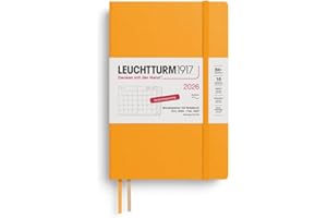 ‎LEUCHTTURM1917 LEUCHTTURM1917 372611 Monatsplaner & Notizbuch Paperback (B6+) 2026, 16 Monate (01 November 2025-28. Februar 2027), Softcover, Rising Sun, Deutsch