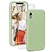 Produktbild ProBien Kompatibel Hülle für iPhone XS Max 6,5 Zoll, Silikon Handyhülle mit Kostenlos Panzerglas,Schutz vor Stoßfest/Kratzfest Schutzhülle Bumper Case Cover für iPhone XS Max (2018)-Matcha Grün