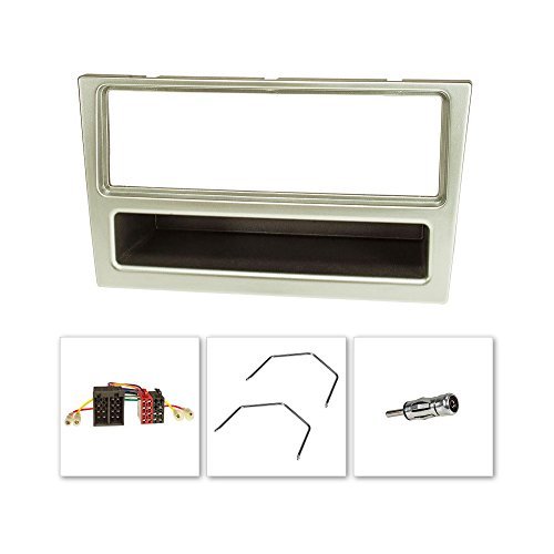 tomzz Audio  (Set) aCV Electronic façade d'autoradio pour Opel Corsa c, Combo, Omega b Vectra c, meriva iSO chromé Mat