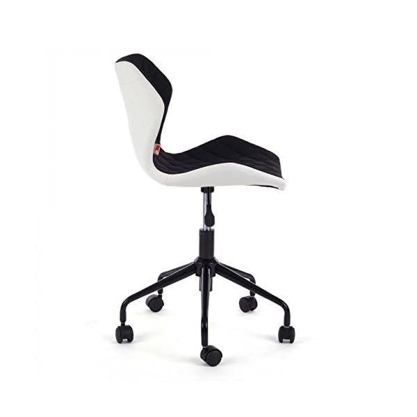 MY SIT Office Chair adjustable bureau stool computer swivel chair design rotatable back rest desk stool comfortable syntetic leather with wheels INO Black/White New - Image 6