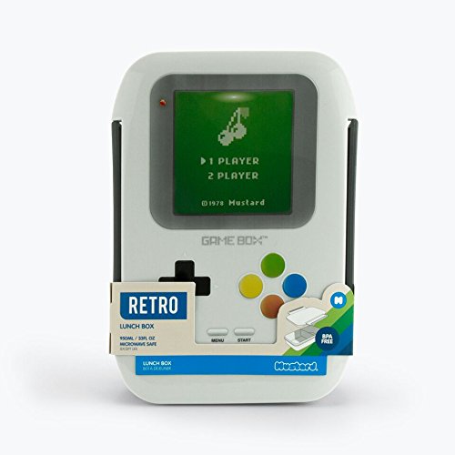MUSTARD Brotdose mit Fächern im Bento-Stil im Design einer Spielkonsole I Lunch Box I Mittagessen Box I Geschenkidee für Kinder und Erwachsene – Game Boy Grau - 4