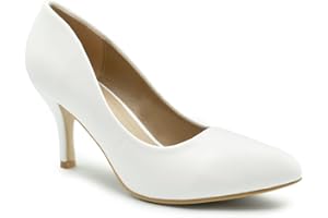 FASHION THIRSTY Womens Ladies Low MID HIGH Kitten Heel Pumps Pointed Toe Work Court Shoes