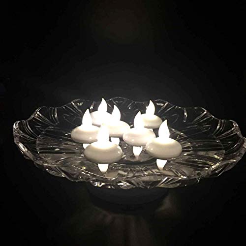 atcket (Wei cálida?, Conjunto de 12) batería eingeschlossen LED nadando té luz impermeable sin llama vela F  ¹ r partido del festival de boda