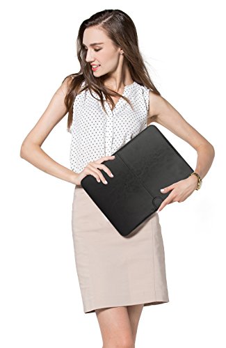 MOSISO Premium Qualität PU Leder Schutzhülle Tasche Hülle Sleeve Aktentasche Case für MacBook Pro 13 Zoll mit CD-ROM Drive (A1278), Schwarz - 6
