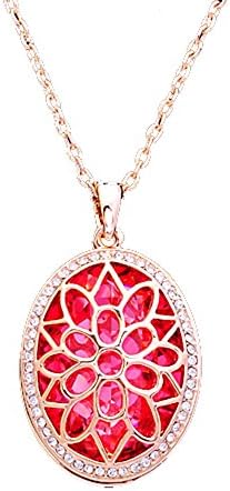 bestofbijoux® – Esther Red – Women's Necklace – Cubic Zirconia – Pendant Which Opens [46 cm/18inch]