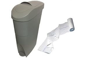EASY HYGIENE Ehcg Gris sanitaire poubelles pour femme + Sacs Poubelle d'hygiène féminine d'élimination Sani