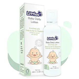 Littloo Baby Daily Lotion-100ml | Moisturizing Baby Lotion With Natural Ingredients Like Shea Butter, Glycerin | 0% Of Paraben, Mineral Oil | Lotion For Dry, Sensitive Skin