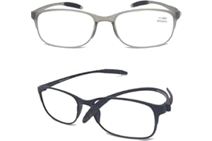 Mcoorn Gafas de Lectura Presbicia Ligeras Anti Luz Azul (Pack 2), Gafas de Presbicia con Flexibles Anti-reflejantes