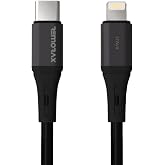 REMORAX Wahoo Type C-Lightning 27Watt PD Hızlı Şarj Kablosu, Siyah/Antrasit Metal (100 CM)