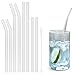Produktbild Glas-Strohhalme,Thinkcase 8 Stück gerade Wiederverwendbare Glas-Trinkhalme + Reinigungsbürste Gesunde GlastrinkhalmeMehrere Größen,Gesund, Umweltschonend, Frei von BPA Glasstrohhalme