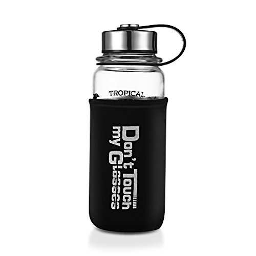 ZDZDZ 1000ML Sport Glass Beverage Water Bottle with Nylon Sleeve & Stainless Steel Strainer, Large S ZDZDZ 1000ML Sport Glass Beverage Water Bottle with Nylon Sleeve & Stainless Steel Strainer, Large S