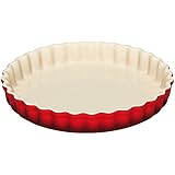 Le Creuset - Molde redondo de gres, para tarta, 28 cm, color cereza