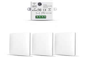 HYHIOTS RF433 Funk Lichtschalter Set, Funkschalter Batterielose, Funk-Sender-Sicherheitsschalter und Empfänger-Controller 10A, Funk Schalter 240V, Wandlichtsschalter, Funk-Lichtschalter (3 Way Kit)