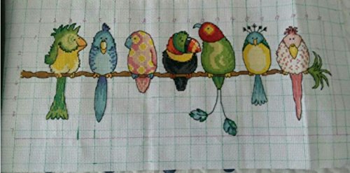 Kreuzstich gezählt, 30 * 50cm Kissen RS 7 Coloful Vögel, Kreuzstich - 2