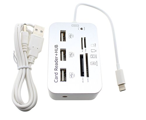 iPrime® 7in1 Camera Connection Kit / USB-Hub / SD (SDHC), TF (T-Flash), M2, MS, MS Duo, MMC Kartenlesegerät Card Reader Lightning Adapter für Apple iPad 4, iPad 5 Air, iPad Pro, iPad Mini 1-4 – Überträgt Bilder und Videos – iOS 10 kompatibel - 4