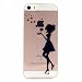 Produktbild iPhone SE Hülle, iPhone 5 5S Schutzhülle, MUTOUREN Handyhülle Case Cover TPU Silikontasche Transparent Ultra dünne Gel Anti-scratch hinten Tasche Etui Bumper Weiß - Mädchen und Löwenzahn