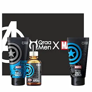 Captain America De-Tanning and Skin Lightening Kit for Men | Face Wash, Face Scrub, Vitamin C Serum