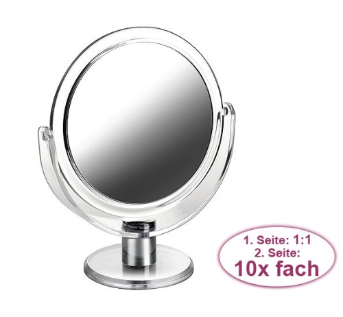 Acryl Standspiegel Kosmetex mit 10-fach Vergrößerung, Spiegel, Kosmetik-Spiegel mit 2 Seiten von Kosmetex - 2