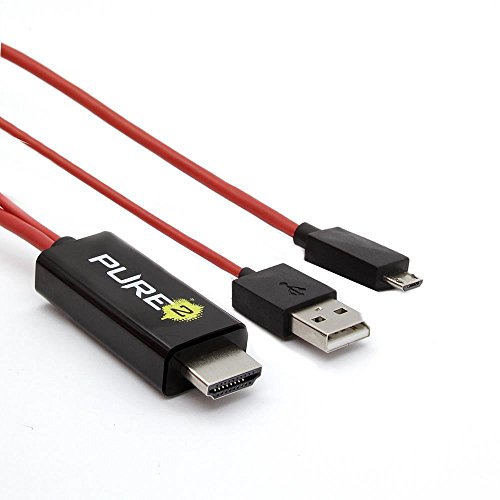 Pure² 2 Meter flexibles MHL Adapter Kabel Micro USB auf HDMI Full HD 1080p HDTV – Adapter wie EIA2UHUN – passend für HTC ONE – Samsung Galaxy Note N7000 / i9220 / Galaxy S2 i9100 / LTE – HD LTE / Galaxy Nexus i9250 / i997 Infuse 4G / HTC Flyer / HTC Evo 3D / HTC ONE S & X / Sony Xperia und viele mehr… - 2